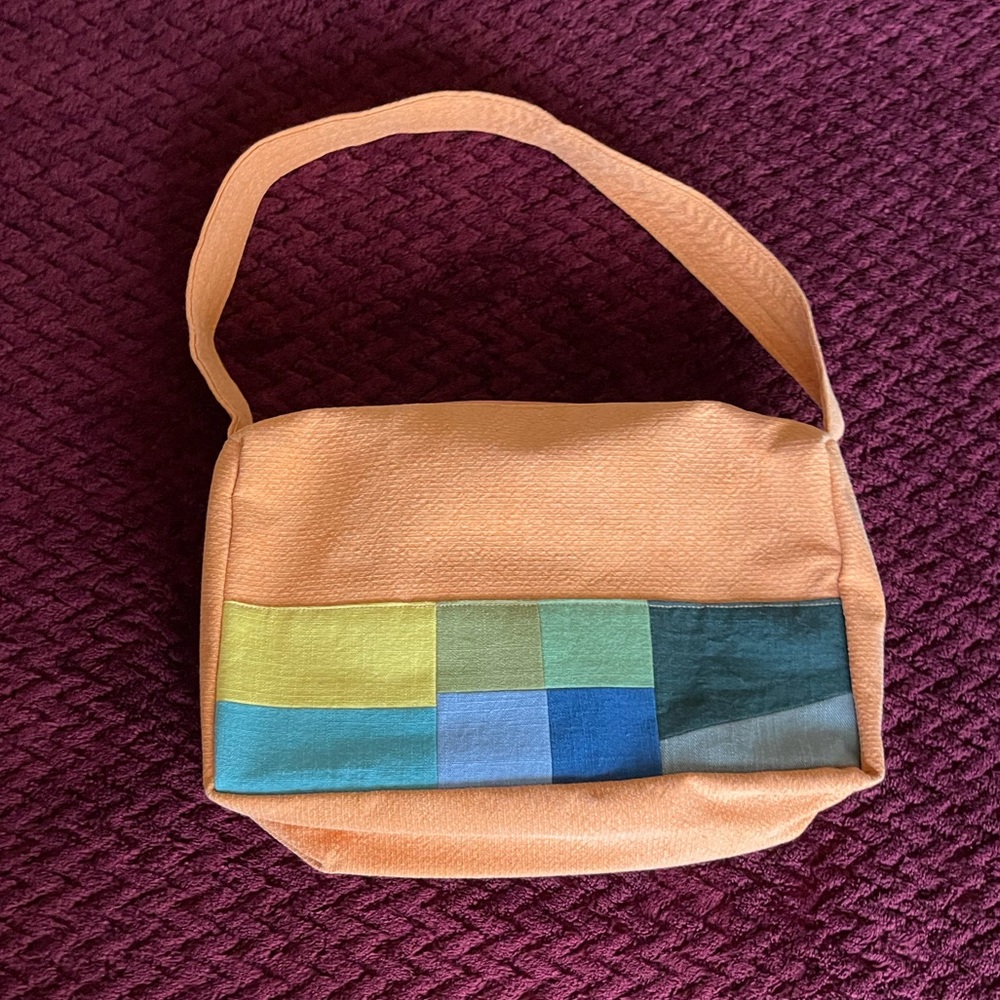 🔸 Orange Block Cloth Handbag